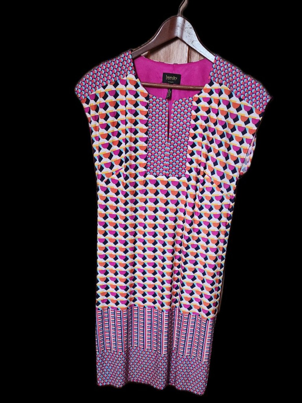Contemporary, Arty Shift Dress by Shelly Segal Laundry, Bright Colors, Size XS